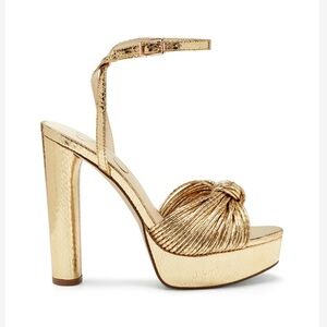 Immie Platform Sandal in Gold Snake